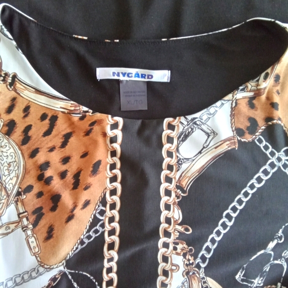 Nygard Black Gold Chain Tunic Top XL - Picture 4 of 6
